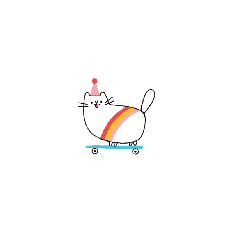 Skateboard Kitty Tattoo Pair by Tattly
