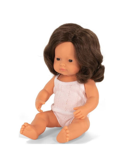 Baby Doll Caucasian Brunette Girl 15" by Miniland