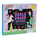 Wipeable Chalk Board Sketchbook packaging with colorful illustrations on a white background