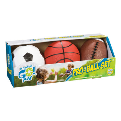 Go! Pro-Ball Set - Soccer Ball, Football, Basketball by Toysmith