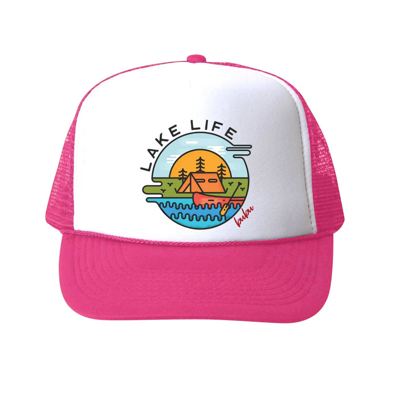 Lake Life Trucker Hat - Hot Pink by Bubu
