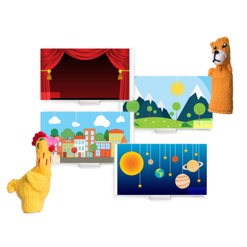 Puppet Show On-The-Go Kids Pretend Play Set by kittd
