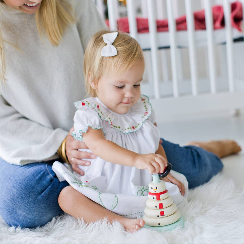 Wooden Snowman Stacking Toy Set by Pearhead