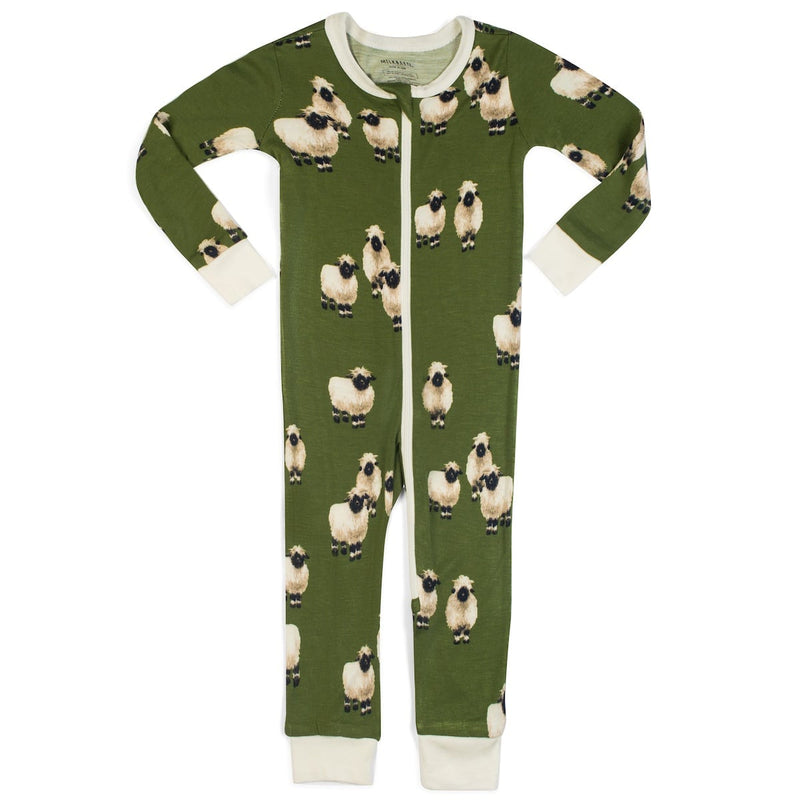 Bamboo Zipper Pajama - Valais Sheep by Milkbarn