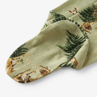 Organic Zipper Footed Romper - Forest Party by Milkbarn