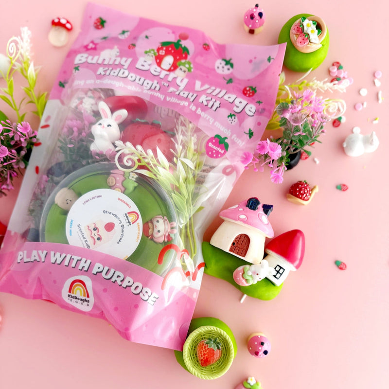 Bunny Berry Village Sensory Play Dough Kit by Earth Grown KidDoughs