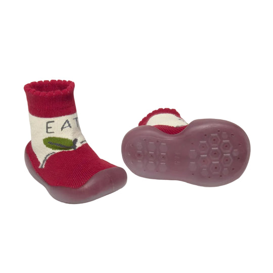 Apple "Eat Me" Socks with Flexible Non-Slip Soles by Mayoral - FINAL SALE