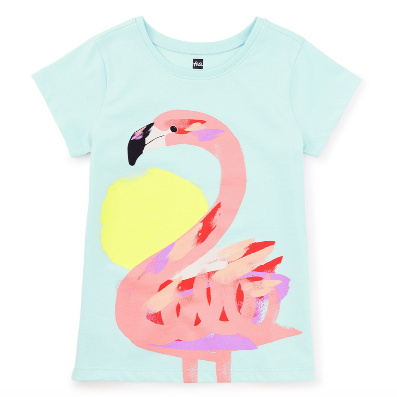 Fun Flamingo Graphic Tee - Blue Glow by Tea Collection FINAL SALE