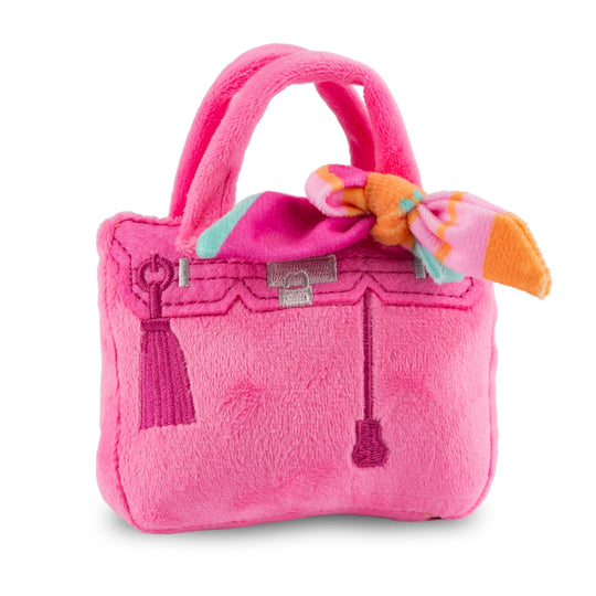 Barkin Bag - Pink w/ Scarf Squeaker Dog Toy - Small/Mini by Haute Diggity Dog