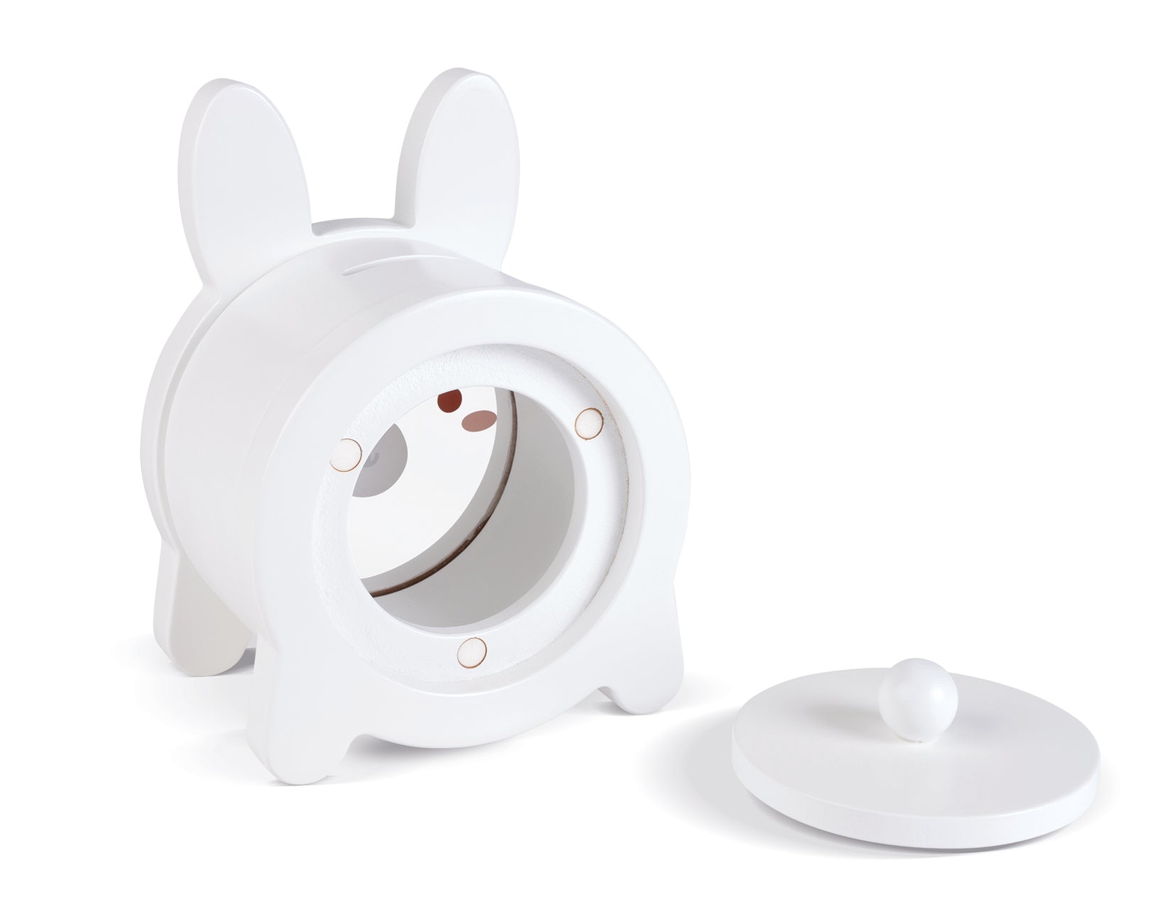 White pet water fountain with dog ears on a white background