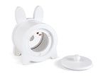 White pet water fountain with dog ears on a white background