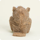 Woodland Owl by Warmies plush toy shown from behind, displaying its textured brown and white patterned fur against a plain white background.