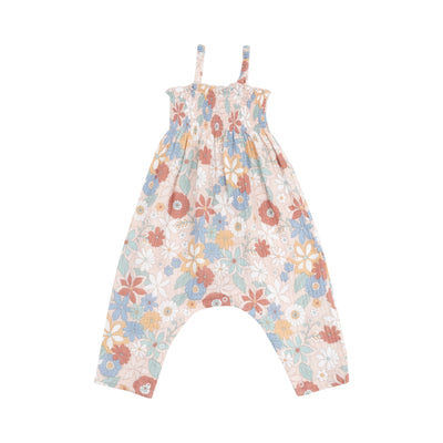 Muslin Smocked Romper - Tropical Retro Floral by Angel Dear