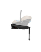Baby car seat with base on a white background