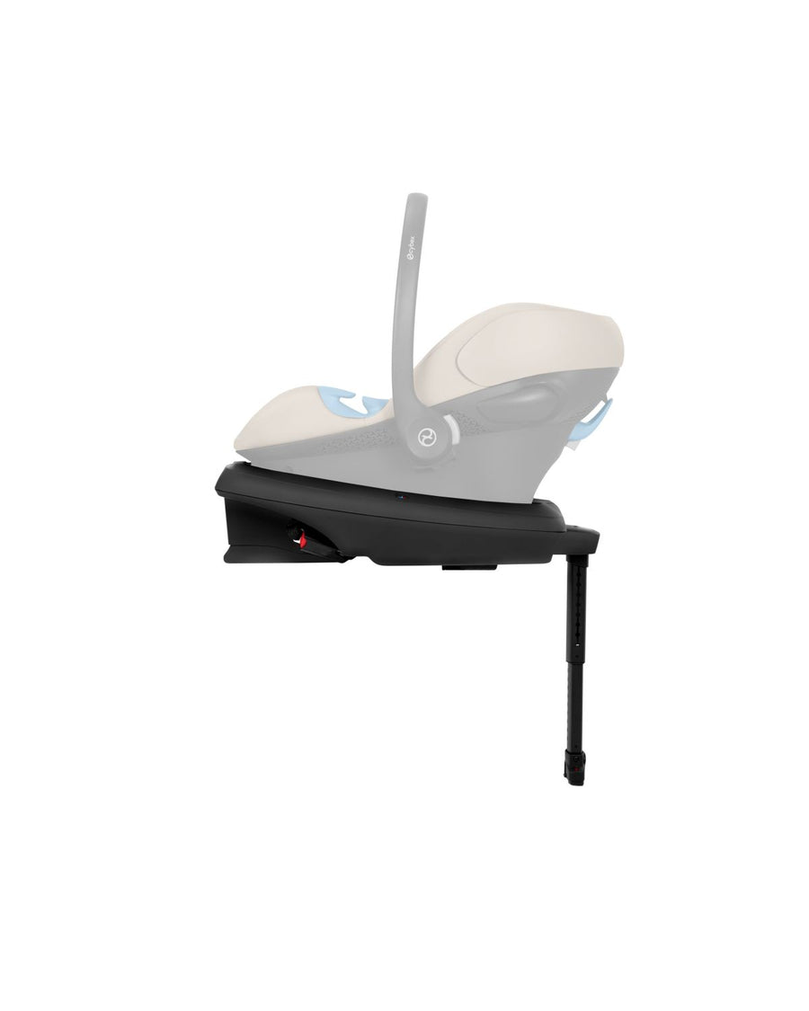 Baby car seat with base on a white background