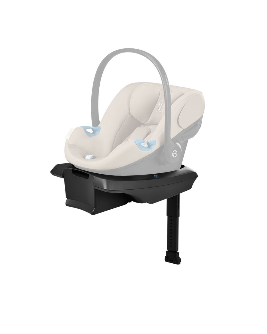 Baby car seat with base on a white background