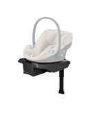 Baby car seat with base on a white background