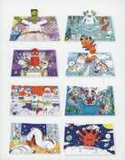 Set of colorful children's illustrations on a white background