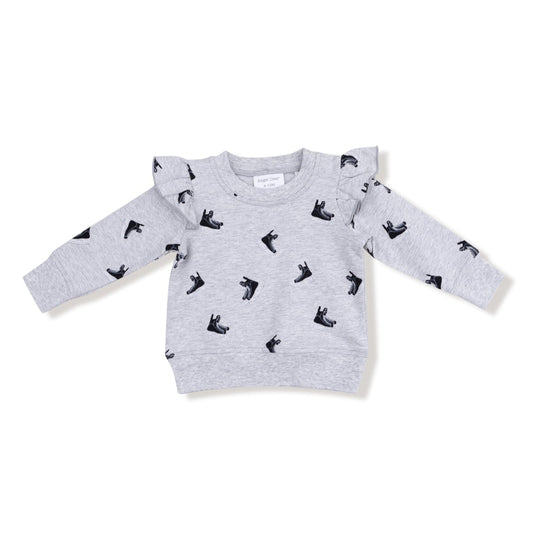 French Terry Ruffle Sweatshirt - Hockey by Angel Dear