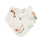Floral patterned baby bib on a white background