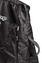 Black bag with a visible brand logo on a white background