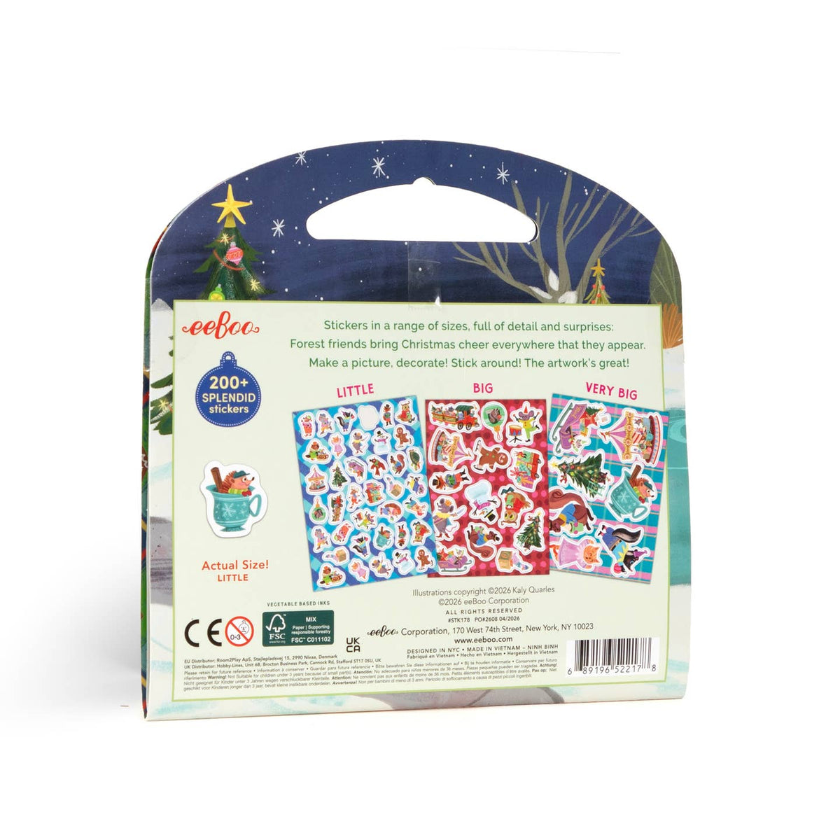 Package of stickers with a festive design on a white background