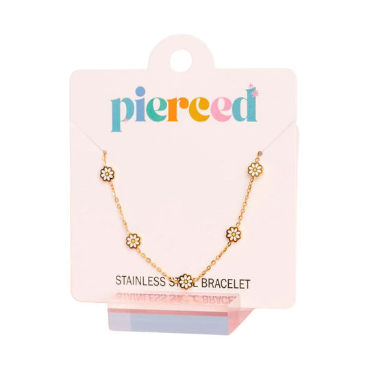 White Daisy Bracelet by Pierced