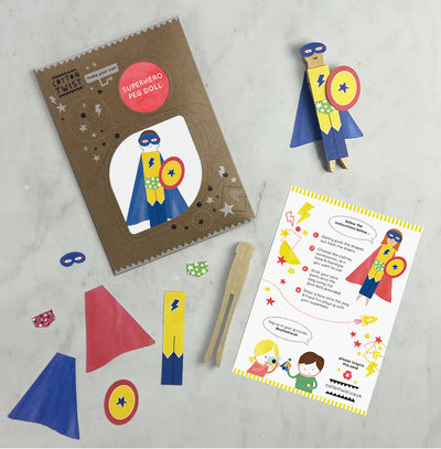 Make Your Own Superhero Peg Doll Kit by Cotton Twist