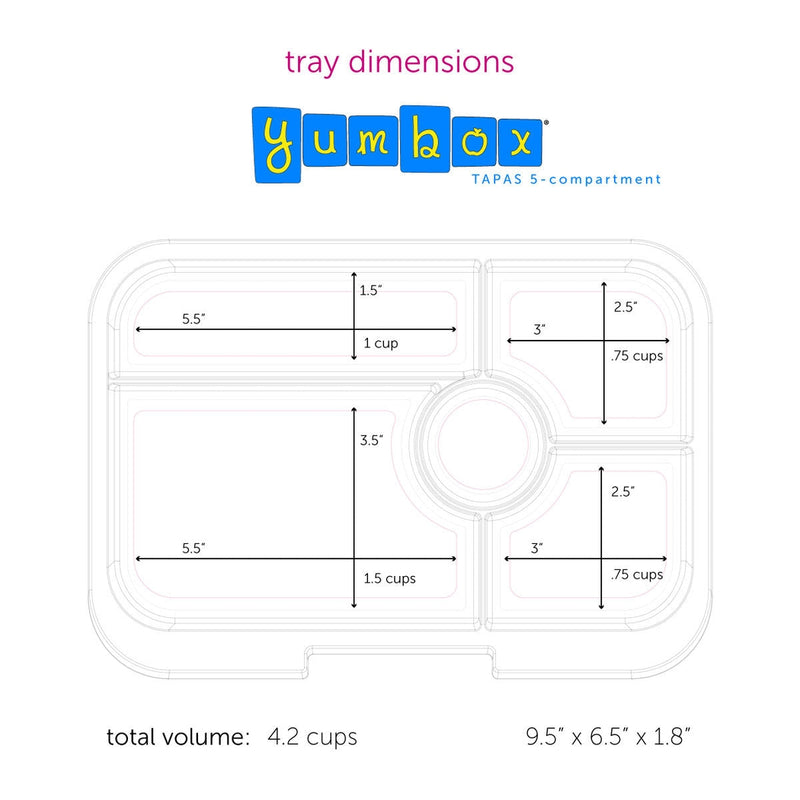 Yumbox Tapas Bento Lunch Box - 5 Compartment - Antibes Blue