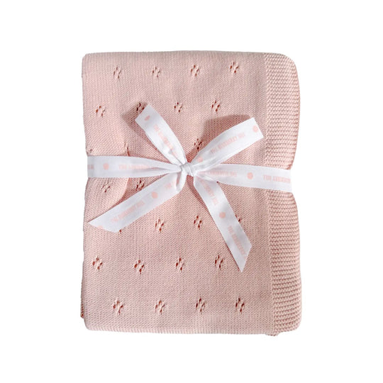 Organic Cotton Heirloom Pique Blanket - Blush by The Blueberry Hill