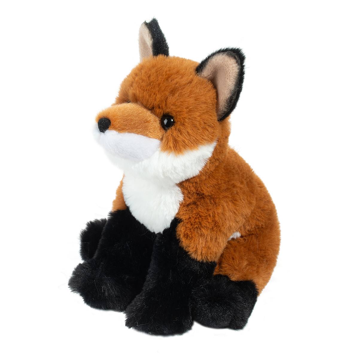 Plush fox toy on a white background