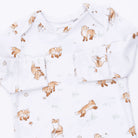 Baby clothing set with fox pattern on a white background