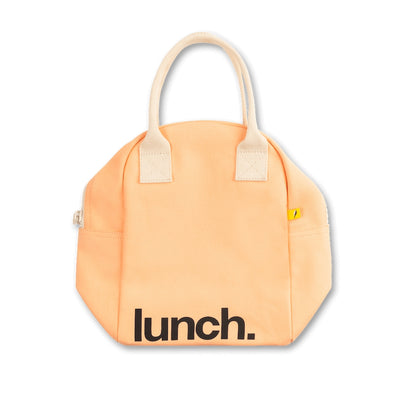 Zipper Lunch Bag - ‘Lunch’ in Peach by Fluf