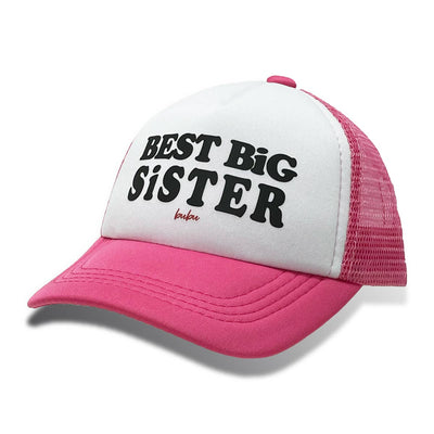 Best Big Sister Trucker Hat - Hot Pink by Bubu