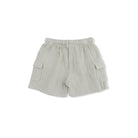 Light gray shorts with cargo pockets on a white background