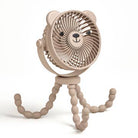 Beige fan shaped like a lion on a white background