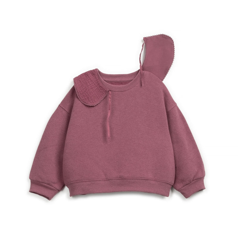 Eyelet Collar Sweatshirt - Dark Pink by Play Up