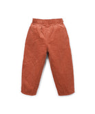 A pair of toddler's wide-leg corduroy pants in a rust-orange color, shown flat against a solid white background.