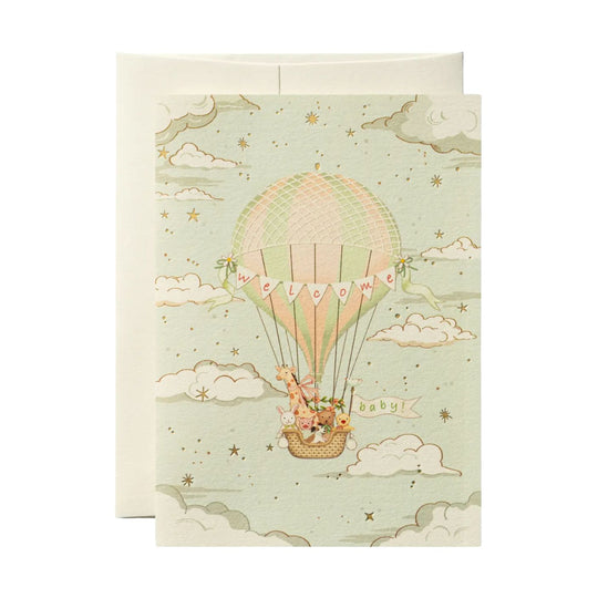 Welcome Baby Greeting Card by Karen Adams Designs