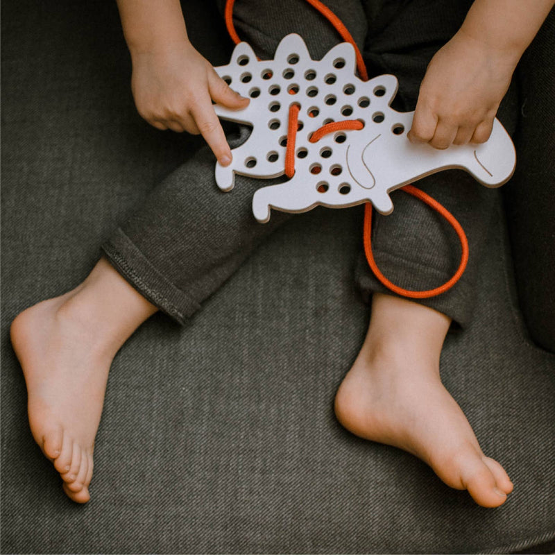 Alex The Dinosaur - Wooden Lacing Toy by Milin