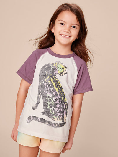 Rainbow Cheetah Raglan Tee - Chalk by Tea Collection