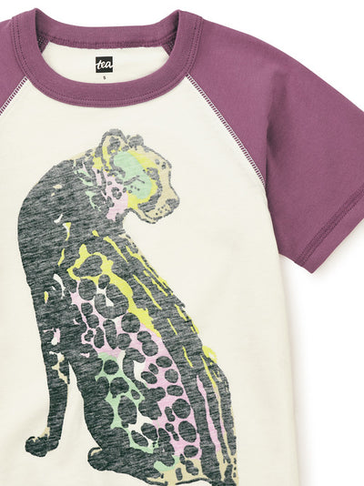 Rainbow Cheetah Raglan Tee - Chalk by Tea Collection - FINAL SALE