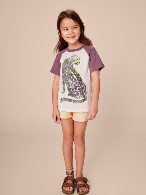 Rainbow Cheetah Raglan Tee - Chalk by Tea Collection