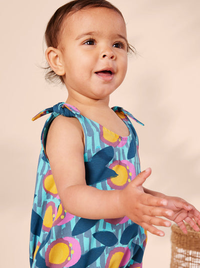 Tie Shoulder Baby Romper - Passion Fruit Wax Print by Tea Collection - FINAL SALE