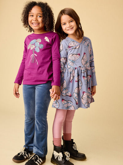 Very Velour Flare Pants - Naval Blue by Tea Collection