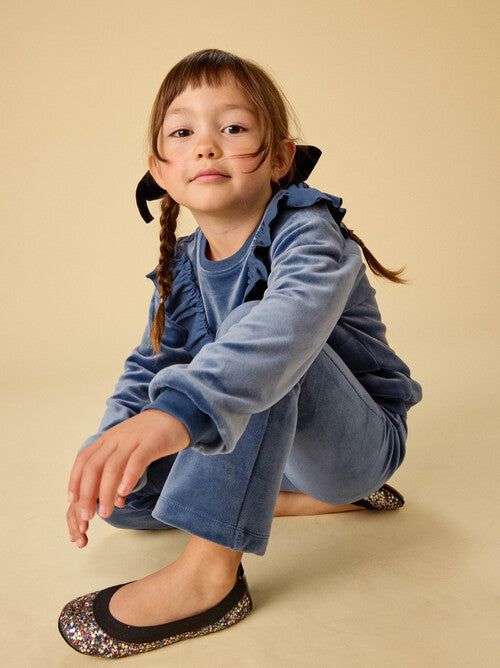 Very Velour Flare Pants - Naval Blue by Tea Collection