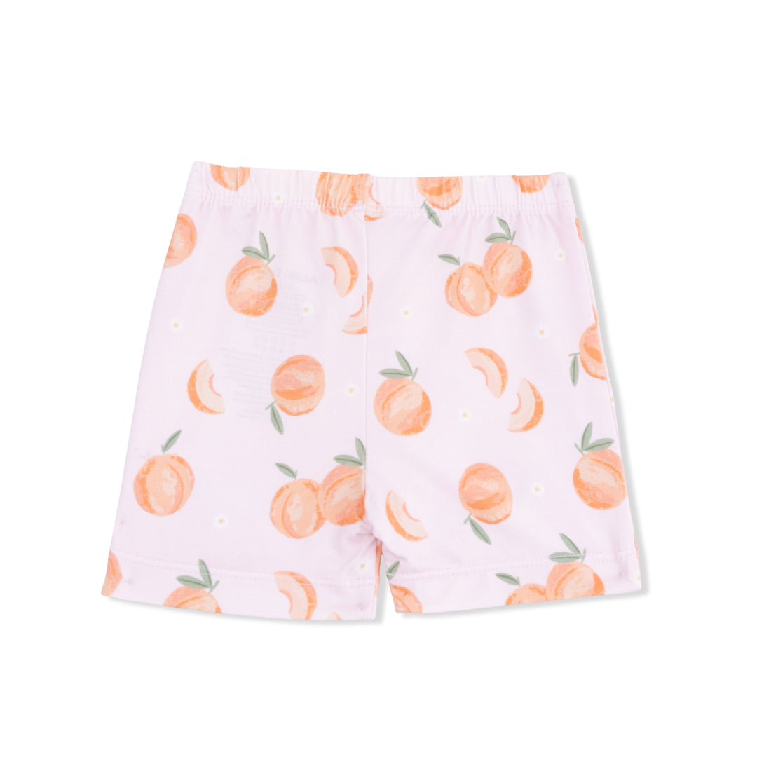 Shorts with peach pattern on a white background