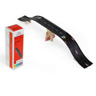Toy race track set with red box on a white background