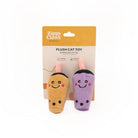 Plush cat toy with packaging labeled 'Zippy Claws' on a white background