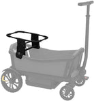 Gray wagon with black basket attachment on a white background